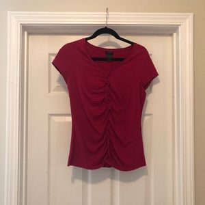 Fuchsia Ann Taylor short sleeve blouse